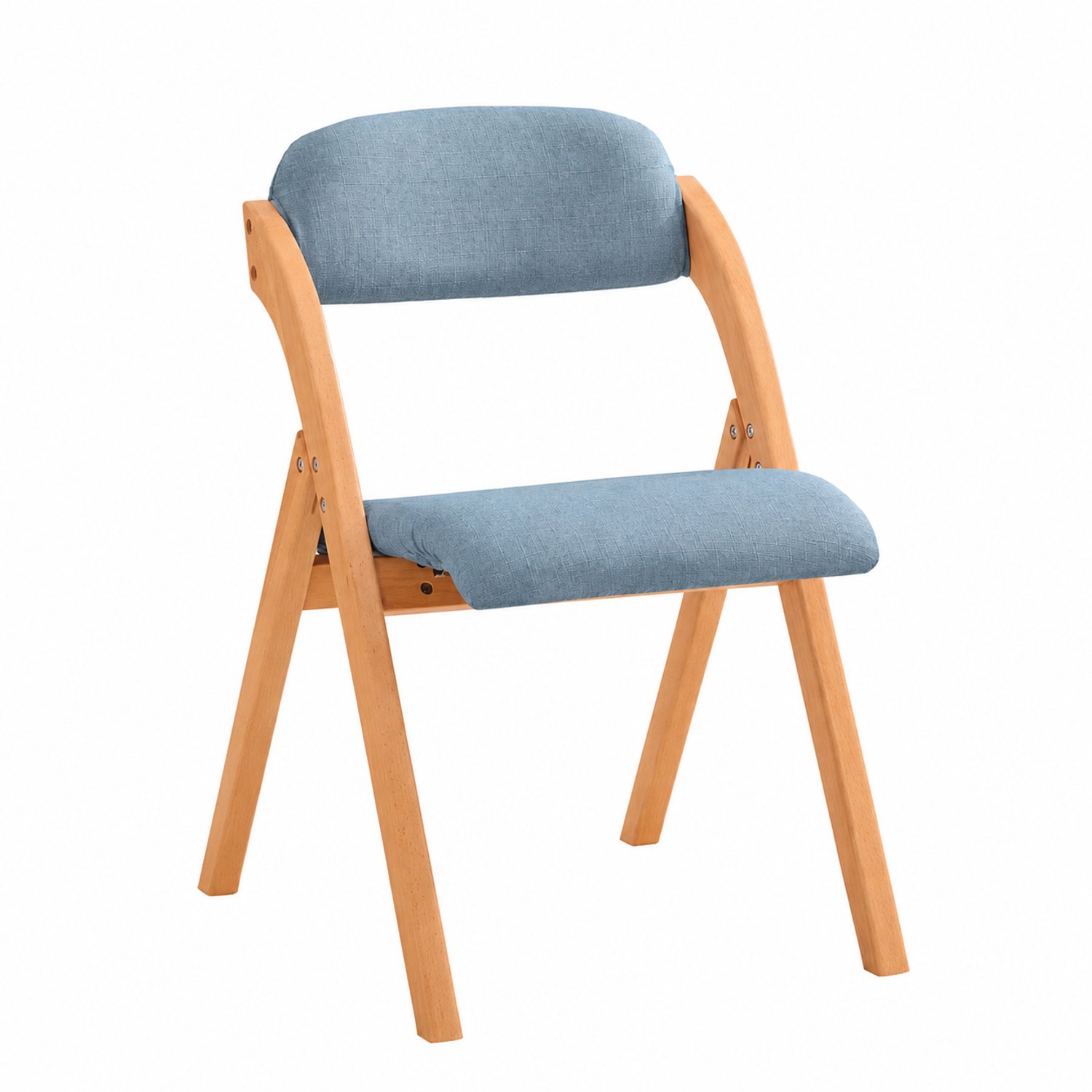 MokoHub Opvouwbare Stoelen - Keukenstoelen met Gestoffeerde Zitting en Rugleuning - Gastenstoelen - 47.5x59x77 cm - Blauw