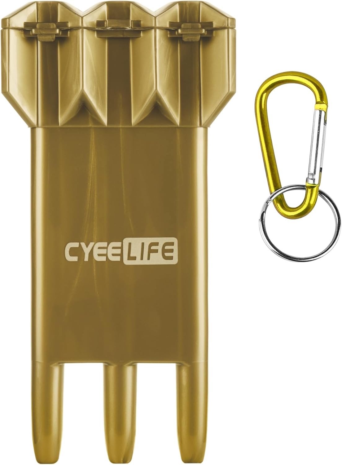 Set van 3 Dart Flights met Geïntegreerd Vleugel- en Schacht Systeem, Opbergdoos (Zwart), Goud, Sportaccessoires voor Darten