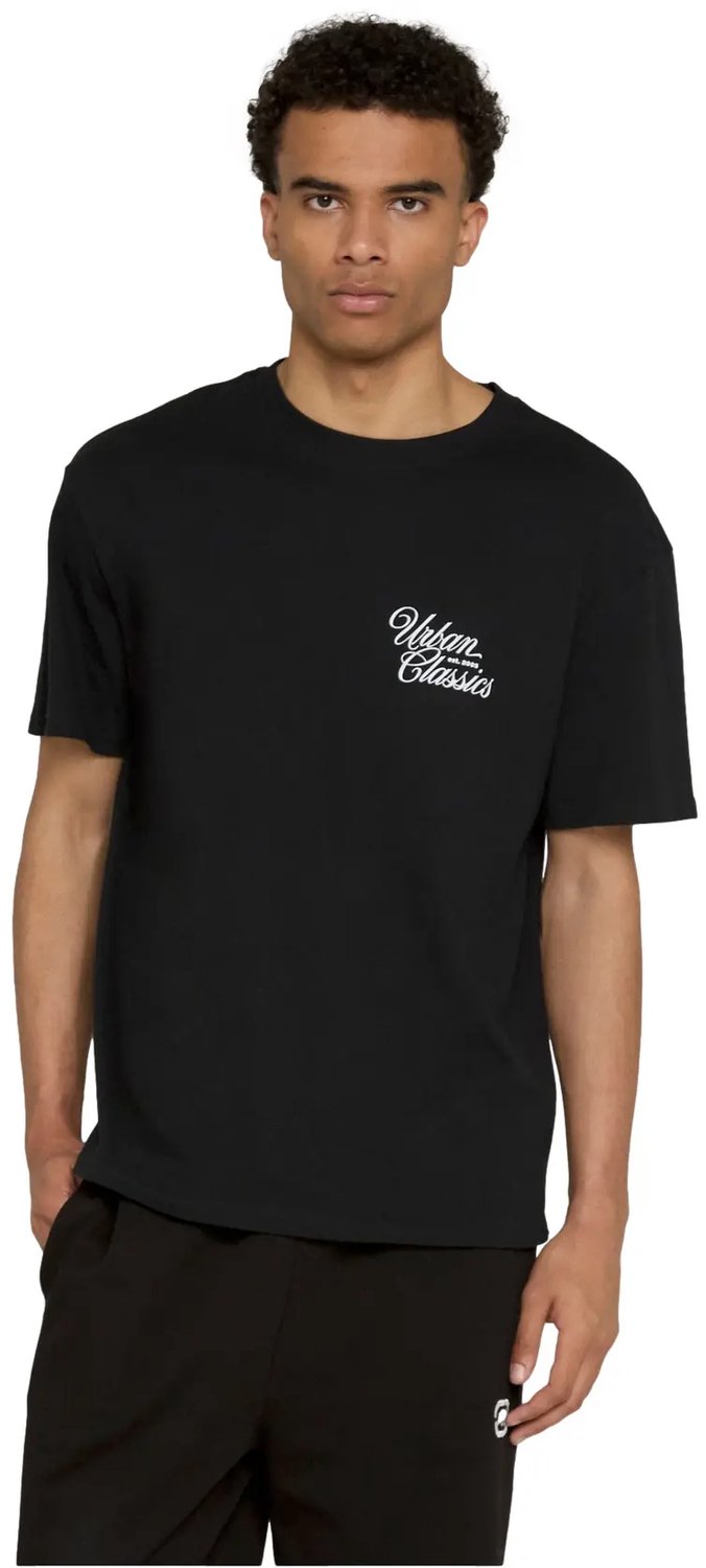 Urban Classics T-shirt Flow Script Logo Loose Tee TB8757 Zwart
