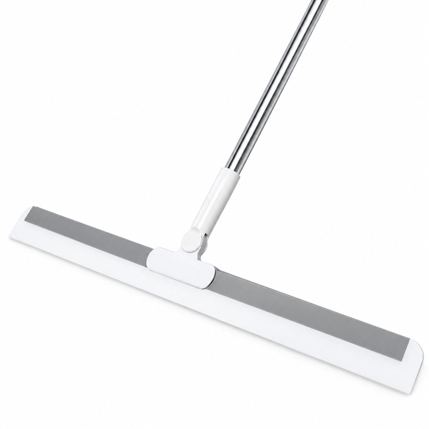 Siliconen vloertrekker 35 cm met draaibare kop en uitschuifbare steel - Parelwit - Voor badkamervloeren