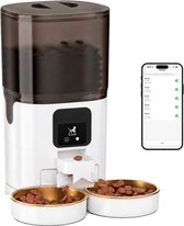Viervoeter Feed Dual - Automatische Voerbak 7L - Kat en Hond - Voerautomaat met App & Audio - Wit