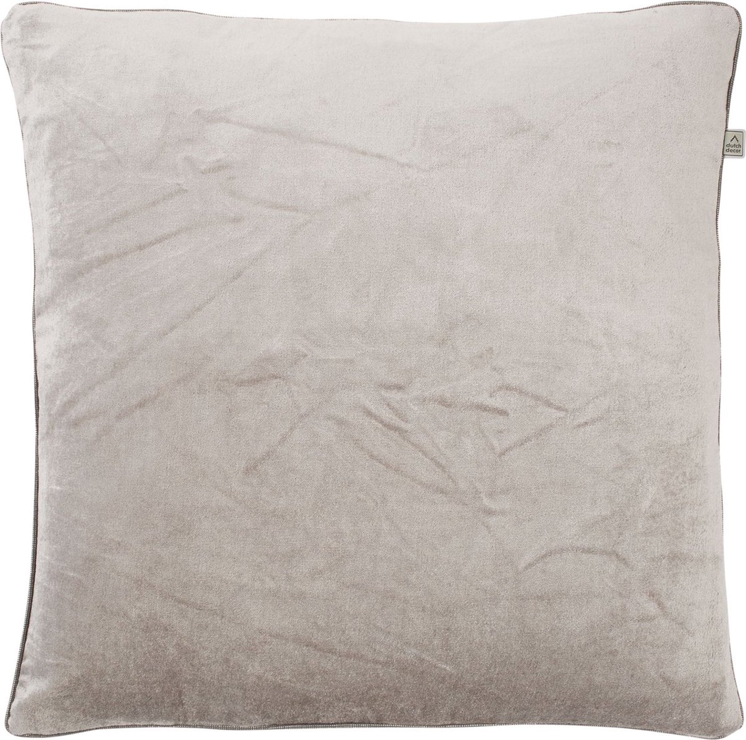 Dutch Decor SCANDRA - Kussenhoes 45x45 cm - lichtgrijs / taupe - met knopen - viscose / linnen - zonder binnenkussen