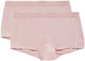 Twee lichtroze shorts van Ten Cate met een elastische tailleband voorzien van het Ten Cate logo.