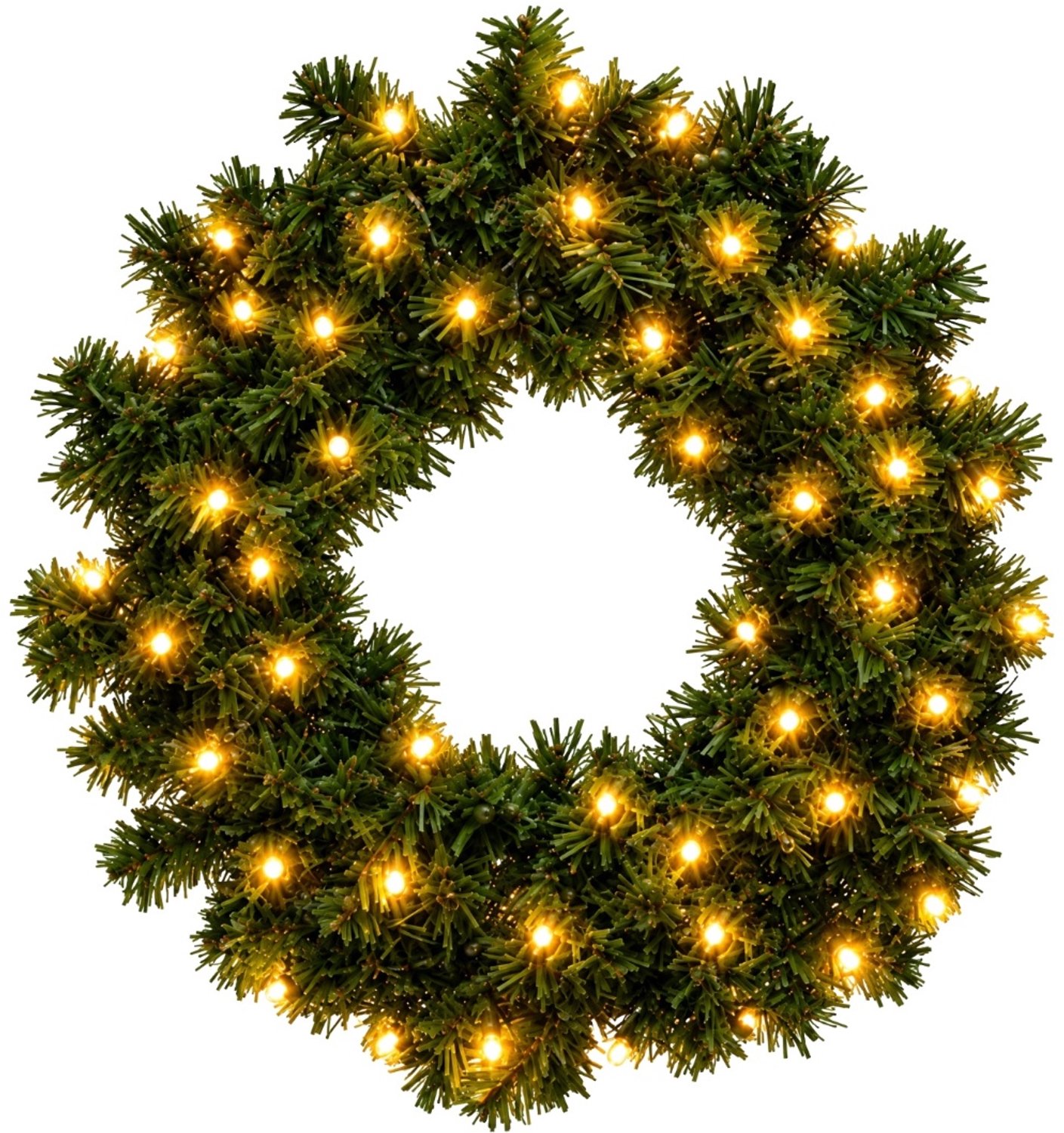 Blynx Kerstkrans met Verlichting Buiten - Ø 50 cm - 50 Klassiek Warm Witte LED Lampjes - IP67 waterdicht - Koppelbaar - Incl. Startkabel