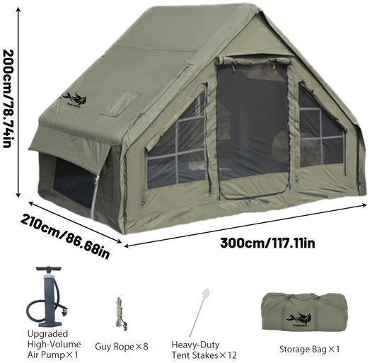 Opblaasbare Tent voor 4-6 Personen – Familietent met Luchtpomp – UPF 50+ – Ventilatie en Dubbele Deur — afbeelding 3
