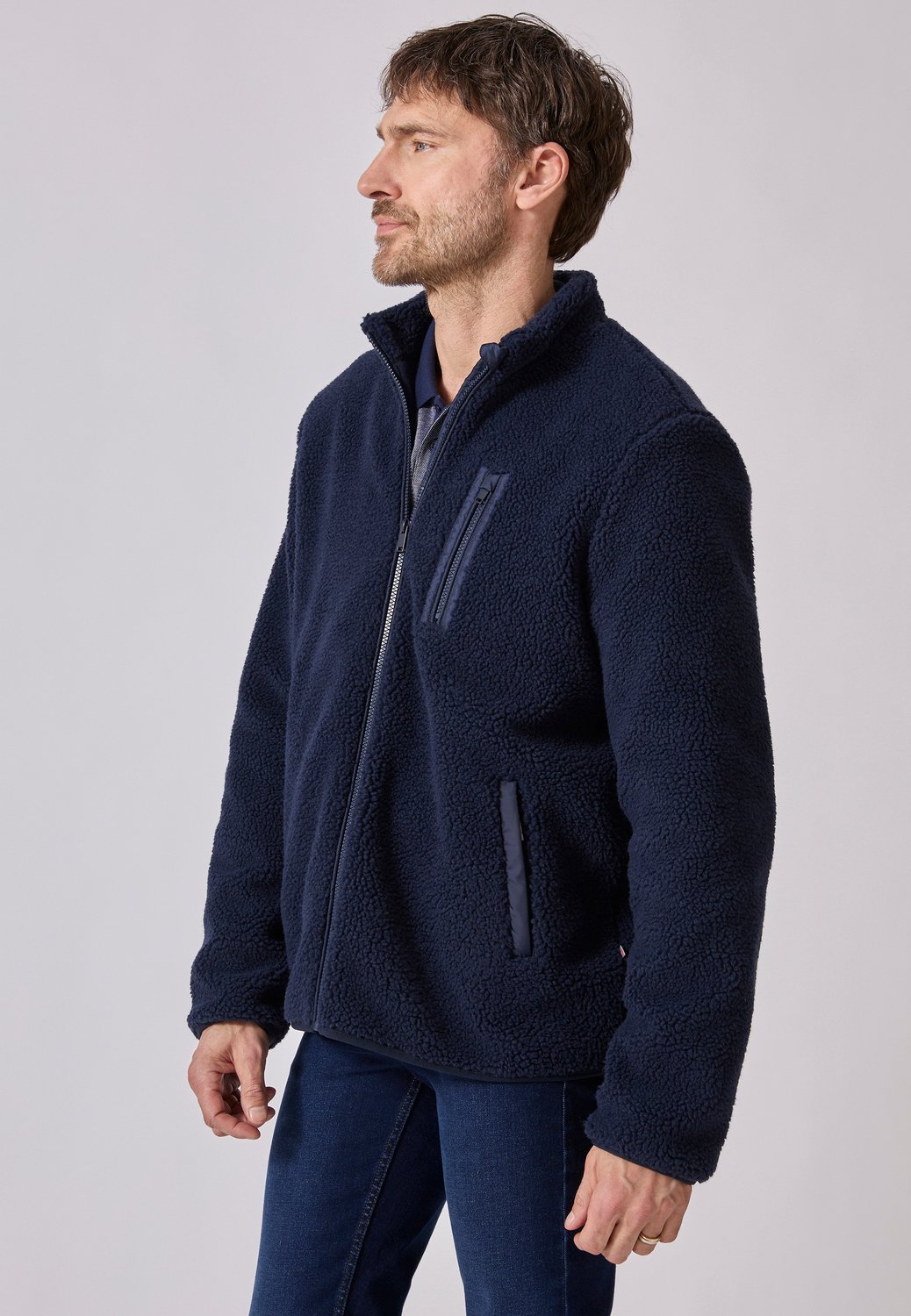 Damart Gebreid fleecevest met ritssluiting Mannen Blauw