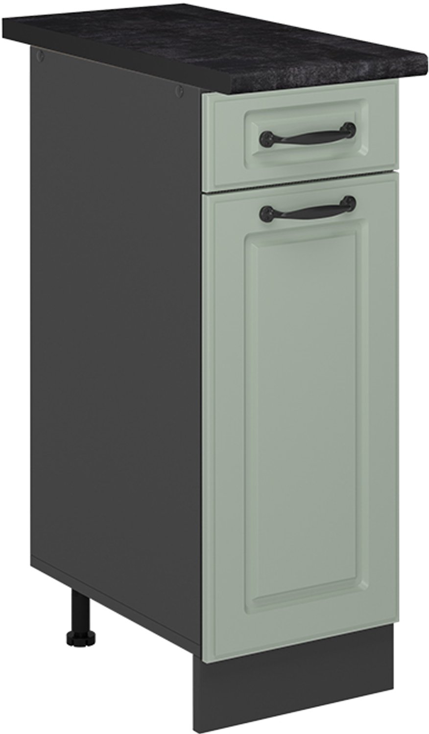 Vicco Keukenonderkast R-Line, Mint landelijk/Antraciet, 30 cm antraciet werkblad