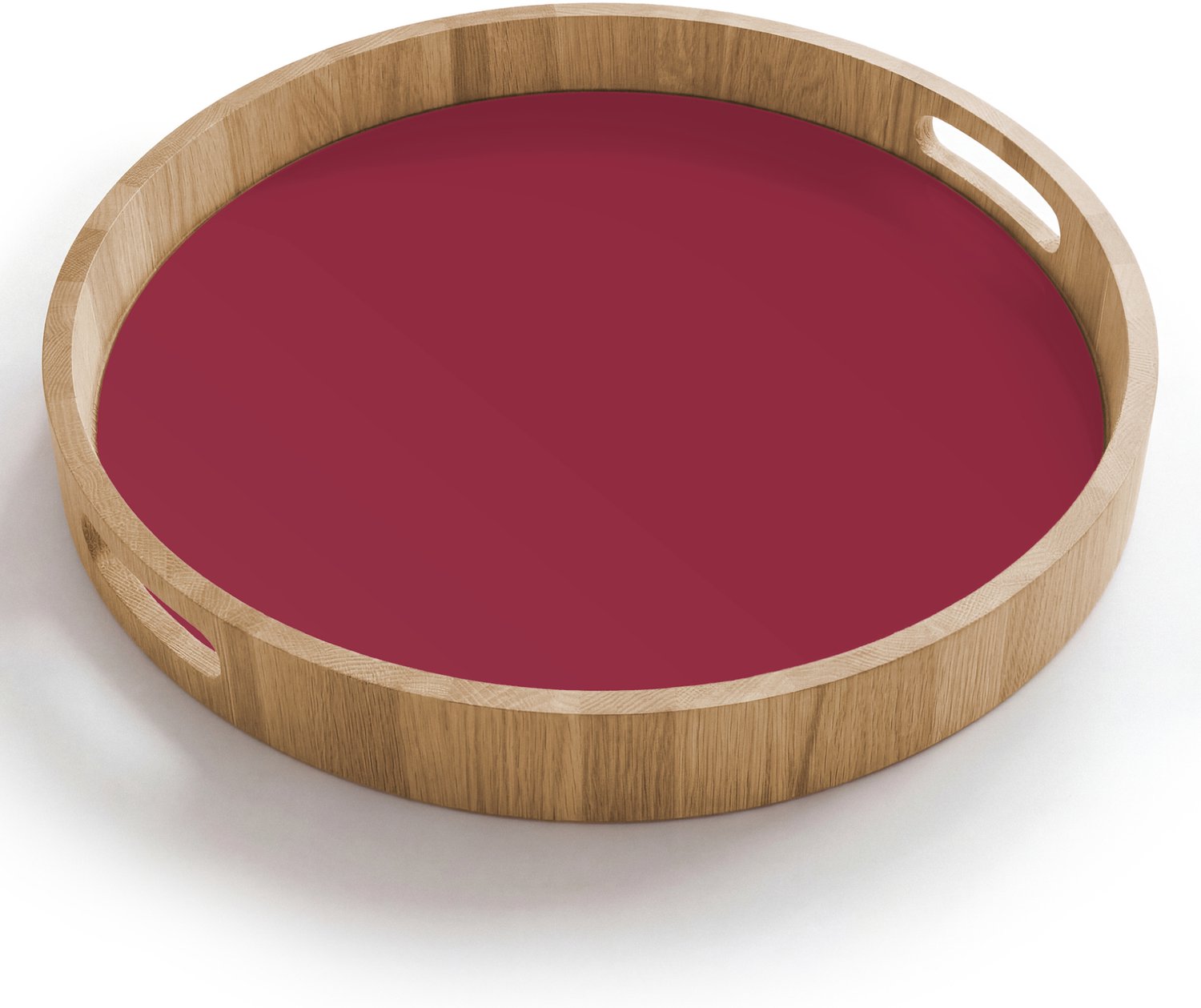 Dienblad rond 40x40 cm - Schootdienblad hout - Antique - Ruby - Rood - Borrelplank rechthoek - Plateau houten dienbladen