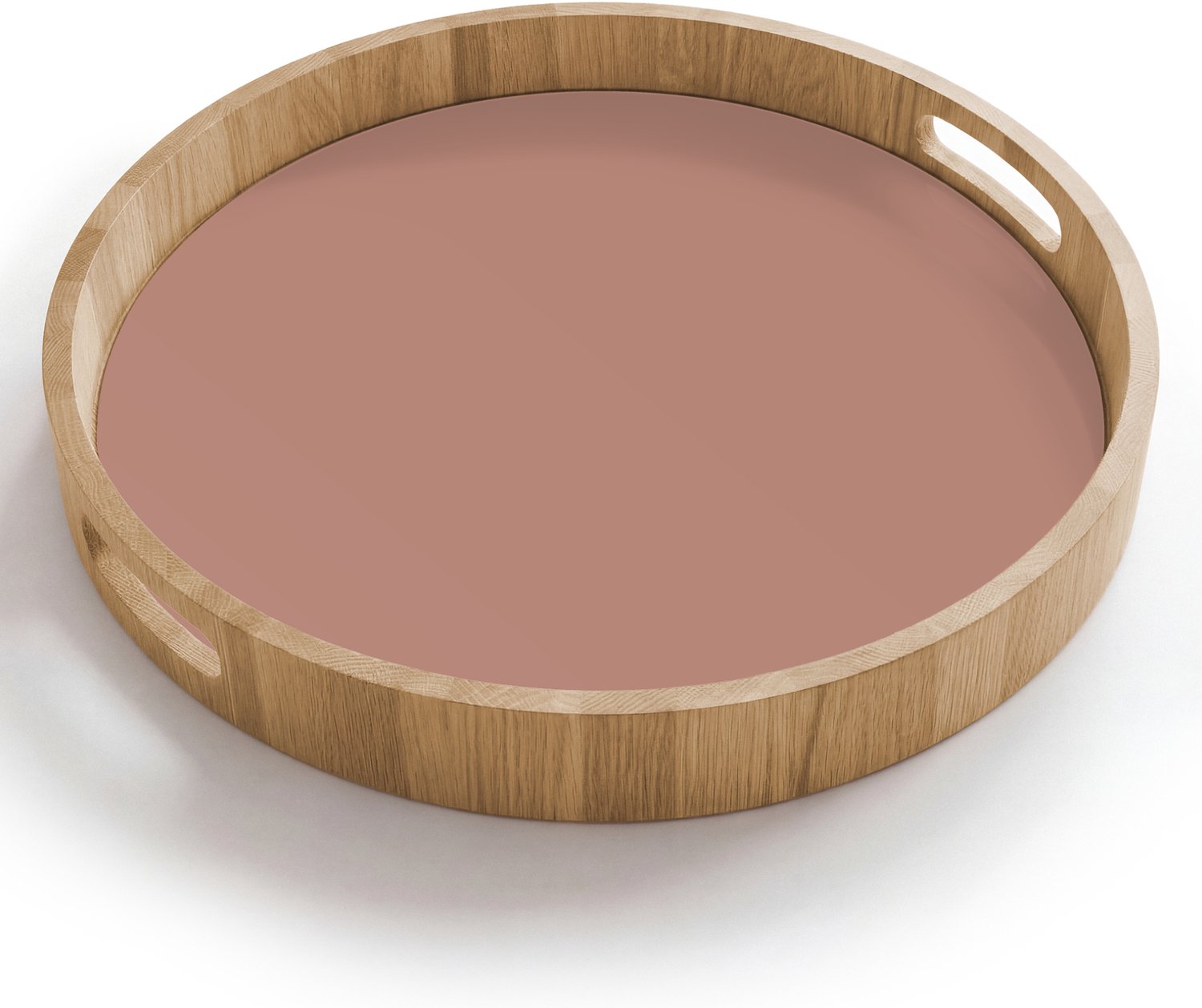 Dienblad rond 40x40 cm - Schootdienblad hout - Earthy - Blusher - Roze - Borrelplank rechthoek - Plateau houten dienbladen