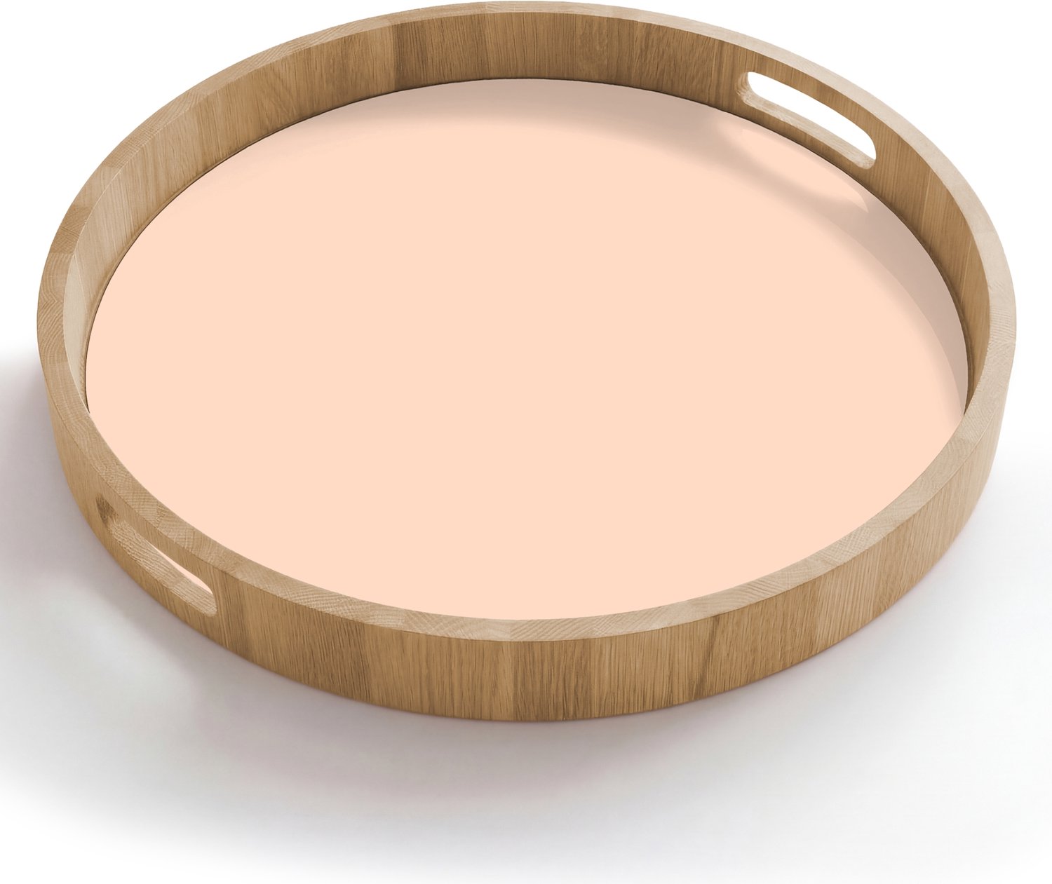 Dienblad rond 50x50 cm - Schootdienblad hout - Pale - Peach - Nude - Borrelplank rechthoek - Plateau houten dienbladen