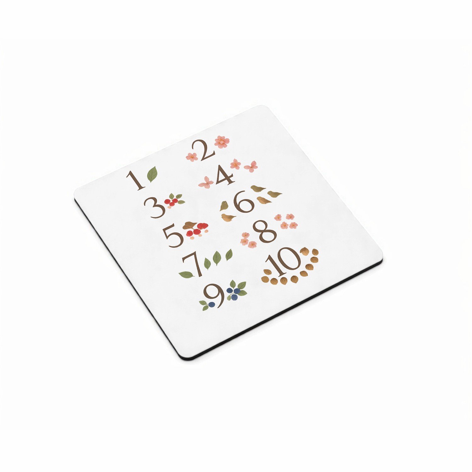 Mr Cadeautjes MDF magnetische fotolijst vierkant 9,5 - design Een rustige telposter voor de natuur, met seizoenselementen | cadeau Wit