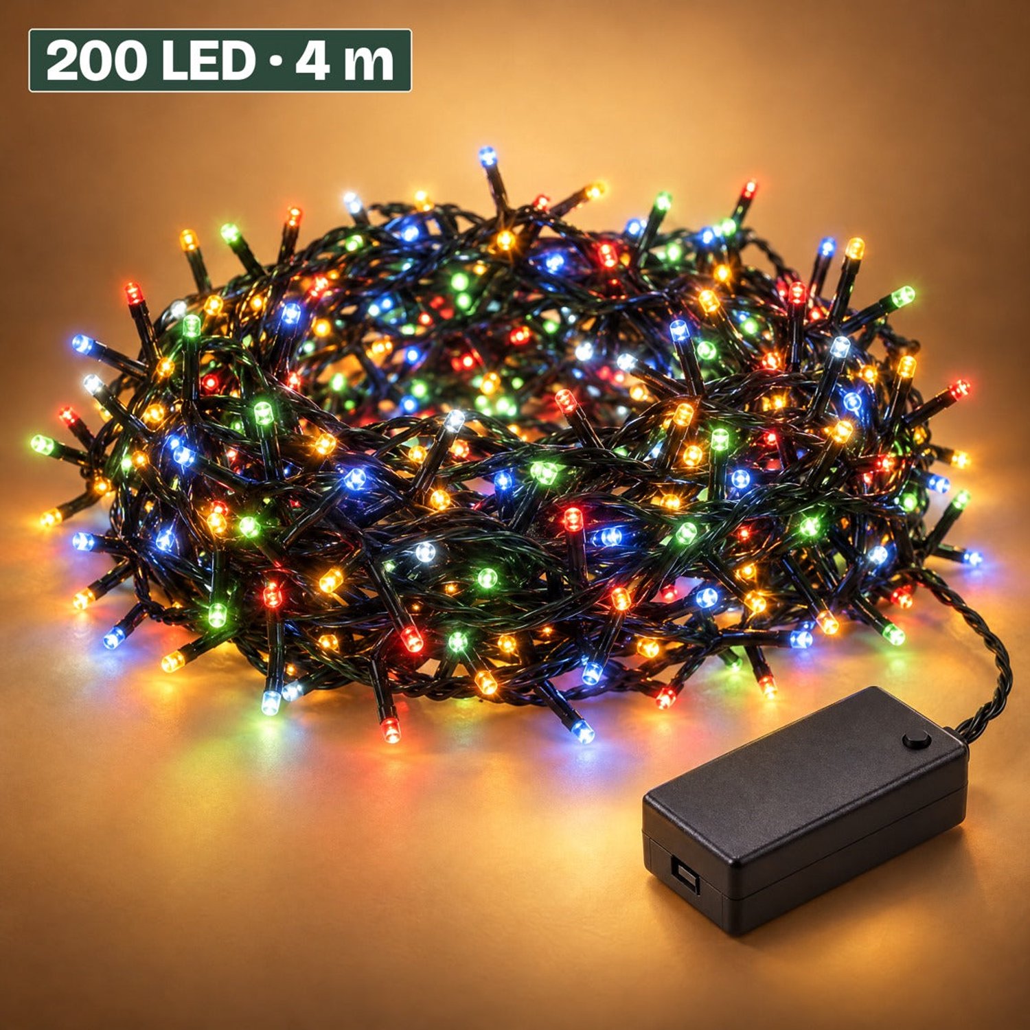 Levano Kerstverlichting Multicolor 200 LED 4 m - Kerstverlichting op Batterij - Clusterverlichting Kerstboom - Lichtsnoer Binnen - Kerstlampjes - LED Lampjes op Batterijen - Lichtslinger - Kerstboomverlichting - 8 Lichtfuncties - Timer