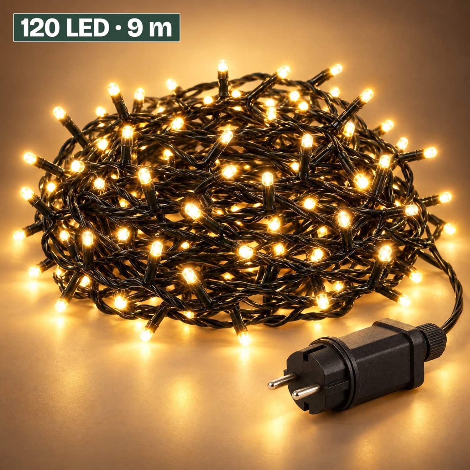 Levano Kerstverlichting Buiten 120 LED 9 m Extra Warm Wit - Lichtsnoer voor Binnen en Buiten - Kerstlampjes met Stekker - Kerstboomverlichting - Lichtslinger - Kerstlichtjes - Lichtketting - Kerstversiering - Timer - Lichtfuncties - Geheugen