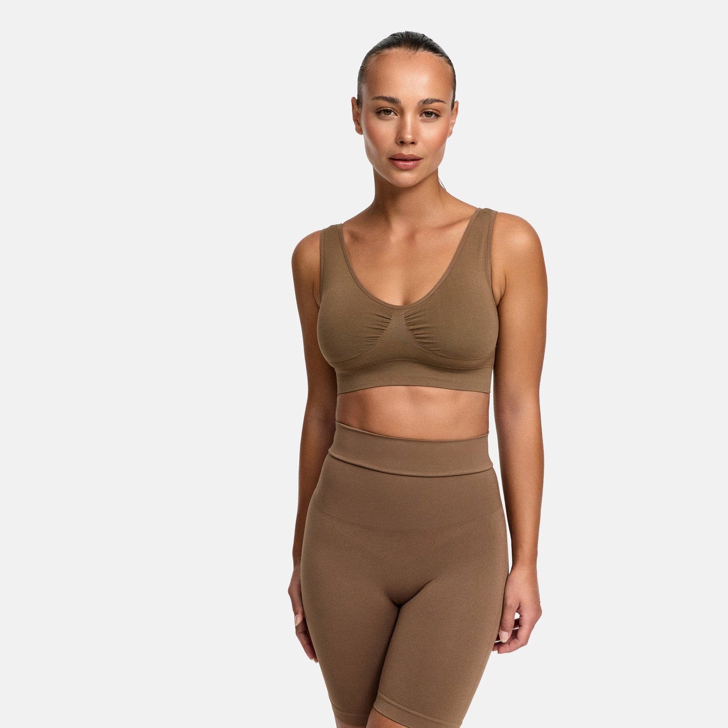 cfab Comfy Bra-Caramel-M - BH Zonder Beugel Voorgevormd - Ondergoed - Naadlos