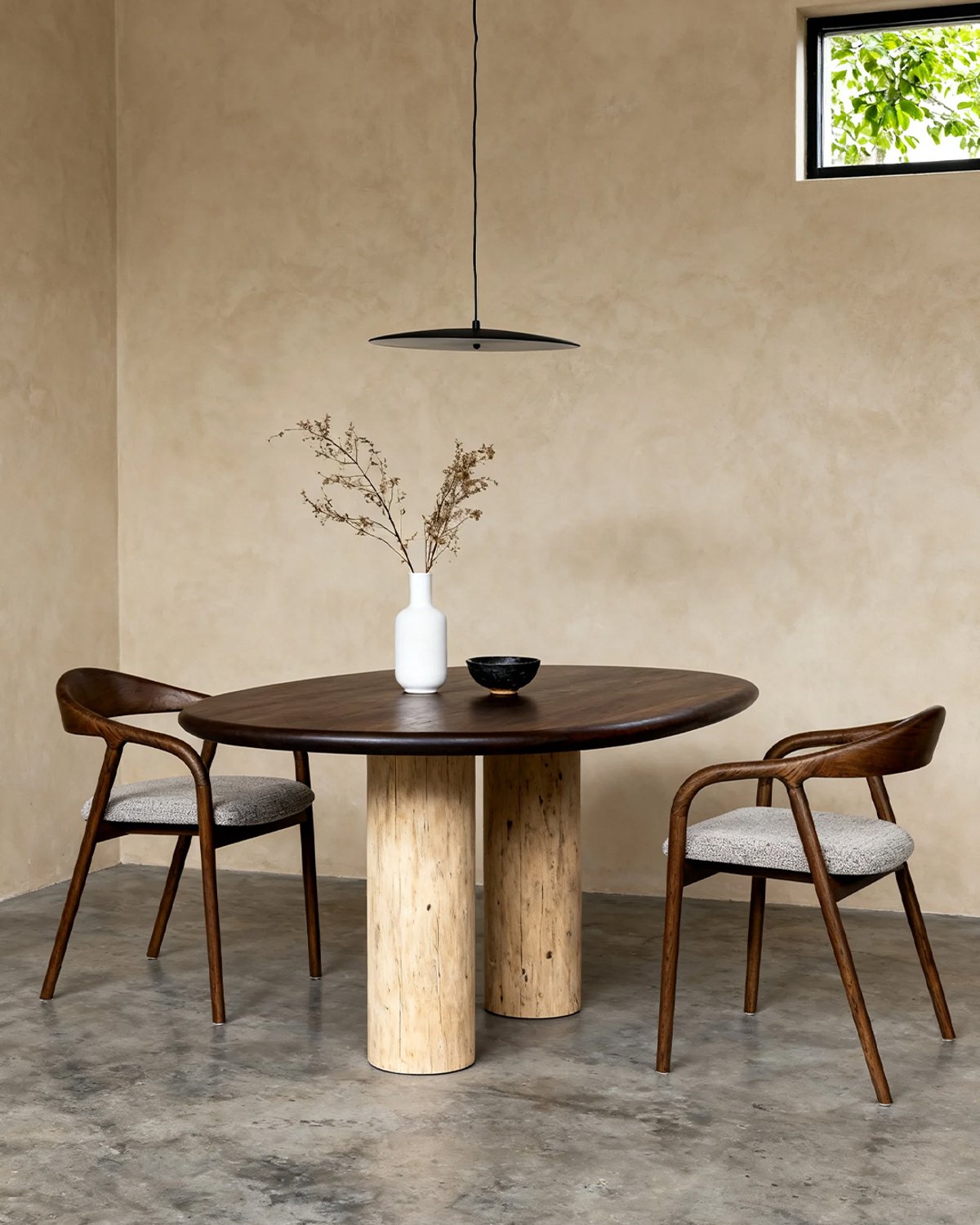 OKWISH Eetkamerstoel 52,5 x 55 x 76,5 cm - Set van 2 met Zachte Zitting - Voor Eetkamer en Café - Hout en Stof - Walnootkleur Walnootbruin