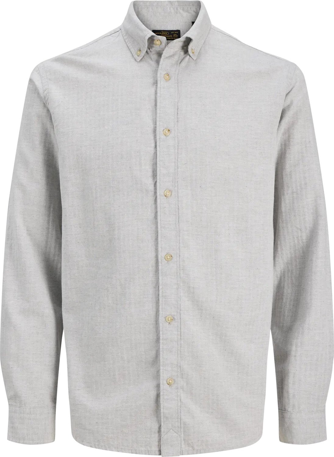 Harvey twill solid shirt regular fit - twill - grijs (light grey melange)