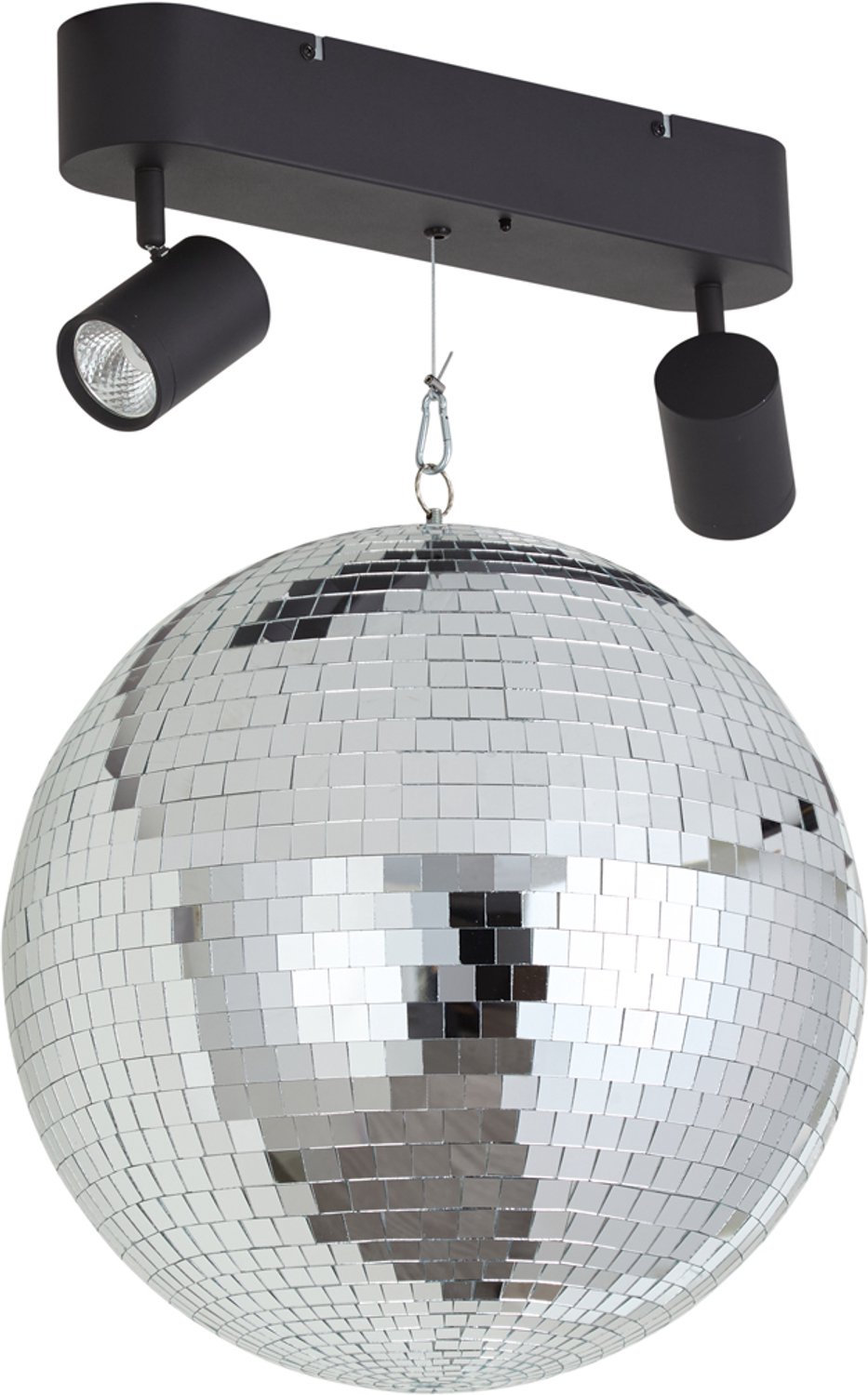 Qazqa led retro hanglamp met afstandsbediening - Discoball - zwart, 3000K - 6000K, dimbaar, 2-lichts, 40cm, ideaal als kinderkamer lamp