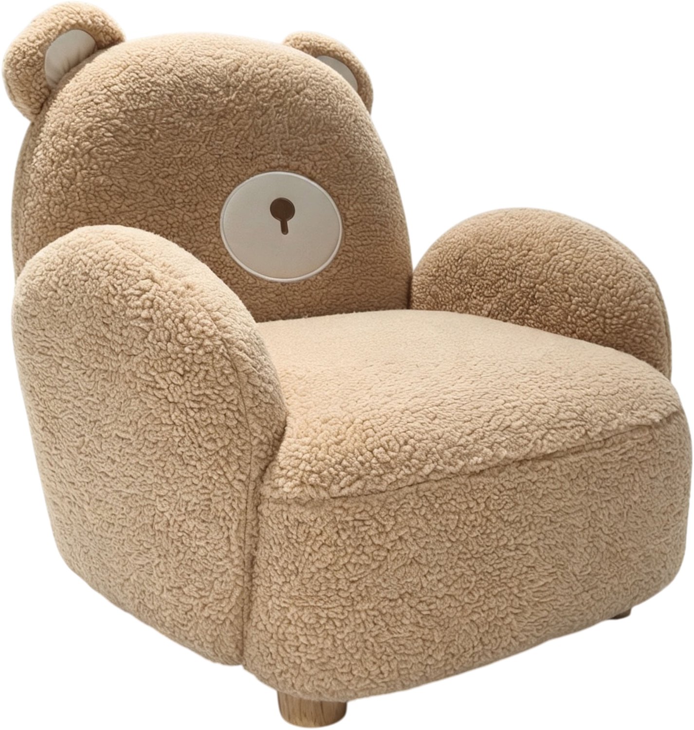 Sunny Kinderfauteuil Beer Bruin – 57 x 57,5 x 57 cm – Kinderstoel met Speels Berendesign vanaf 3 Jaar – Gestoffeerde Fauteuil voor Kinderkamer en Speelkamer – Houten Frame – Max. 100 kg – Peuterstoeltje voor Binnen