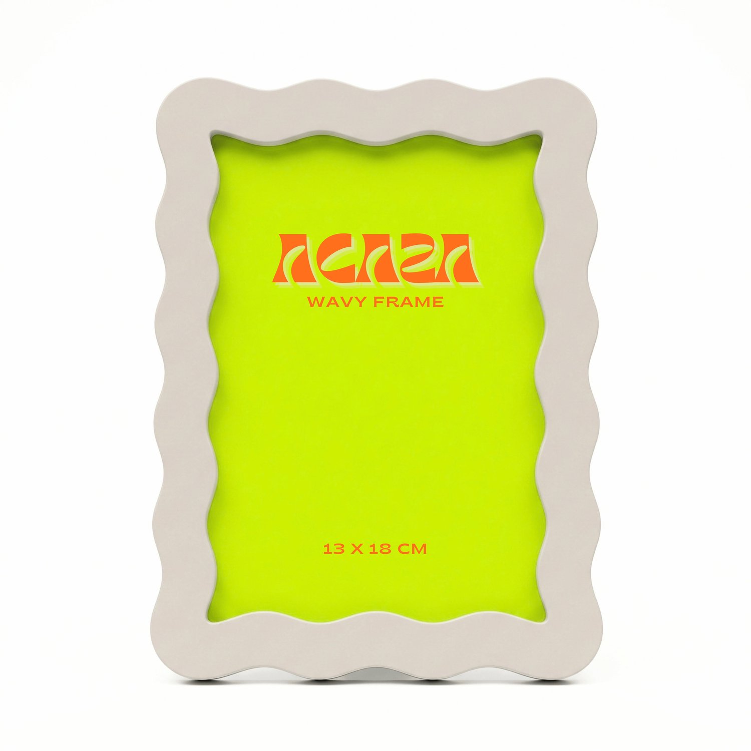 Acaza Fotolijst - Fotokader - Fotolijst 13x18 cm - Fotomaat 13x18 cm - Warm Grijs - Wavy Frame - MDF Hout - Golvend - Wave - Portretlijst Lichtgrijs
