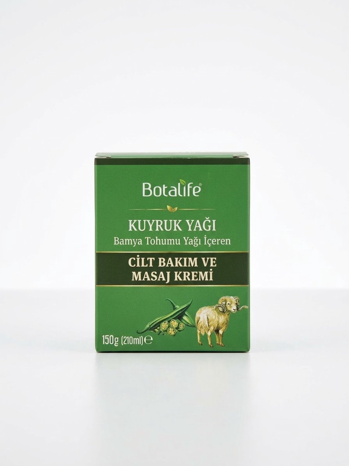 Botalife- Schapenvet Crème- Kuyruk Yagi Kremi- Staartvet Crème- %100 Natuurlijk- Voor Knie - Met Okra-zaadolie - 210 ml