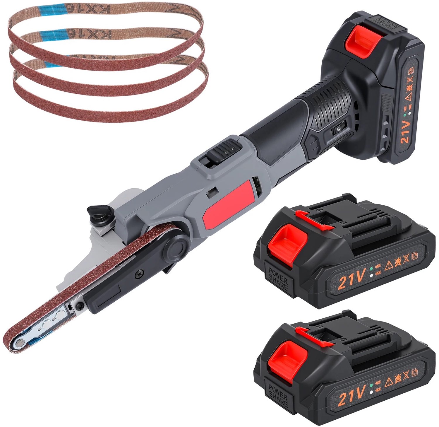 Cherrys Finds - Precisie vijlschuurmachine - Multifunctionele Elektrische Schuurmachine Voor Schuren, Slijpen En Vijlen - Instelbare Elektrische Schuurmachine - Uitgerust Met 3 Schuurbanden - Geschikt Voor Het Polijsten Van Hout En Metaal