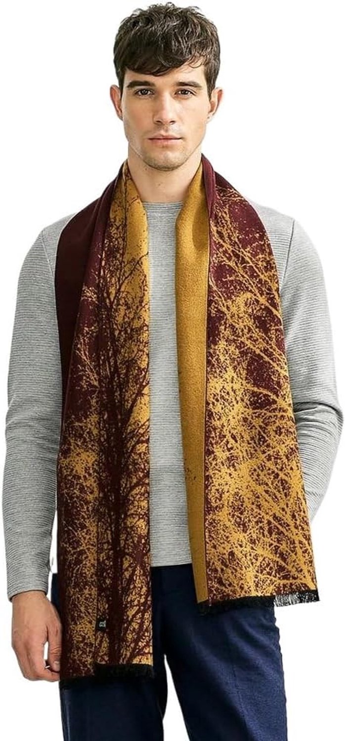Herensjaal 100% Zijde Velours Effect Warm & Licht