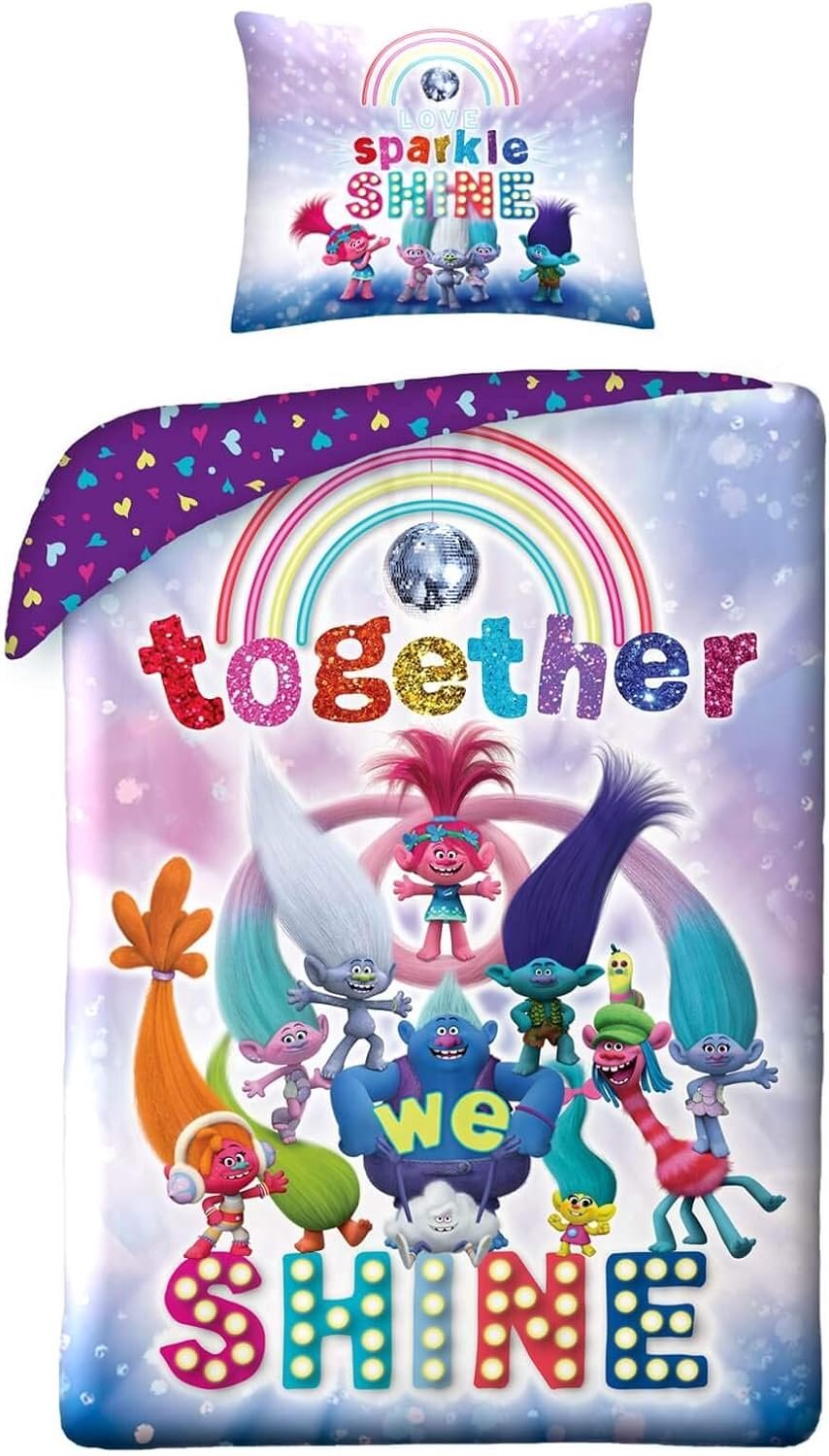 Trolls dekbedovertrek Together we Shine! 140 x 200 cm - katoen