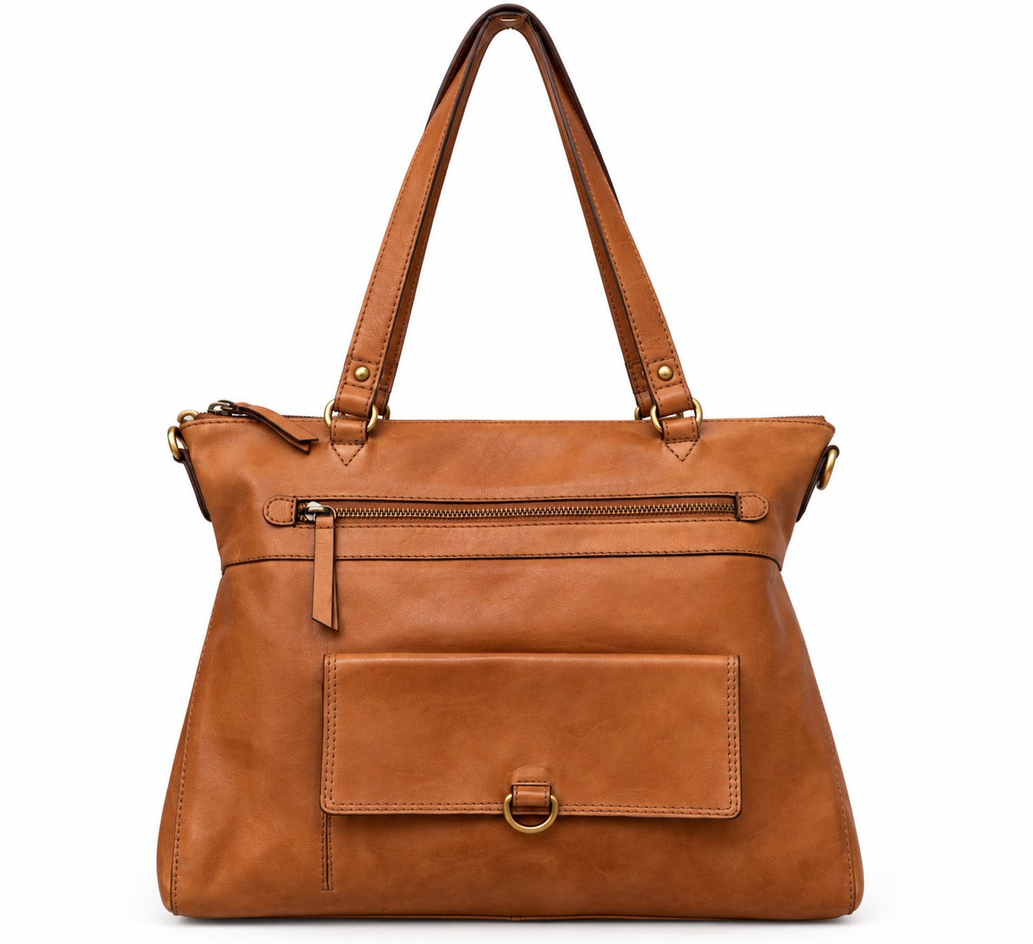 Bag2Bag Grote Praktische Leren Tas Gaya Cognac