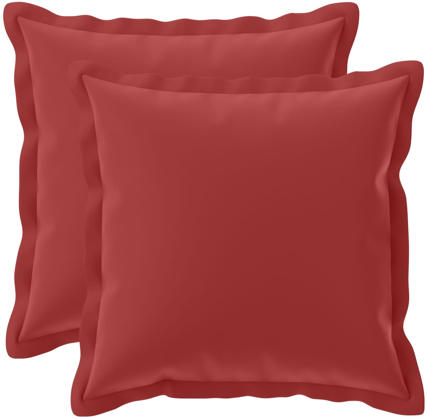 vidaXL Dekenkussen - 2 - st - HOUTEN - Wijnrood - 40 - x - 40 - cm - Polyester