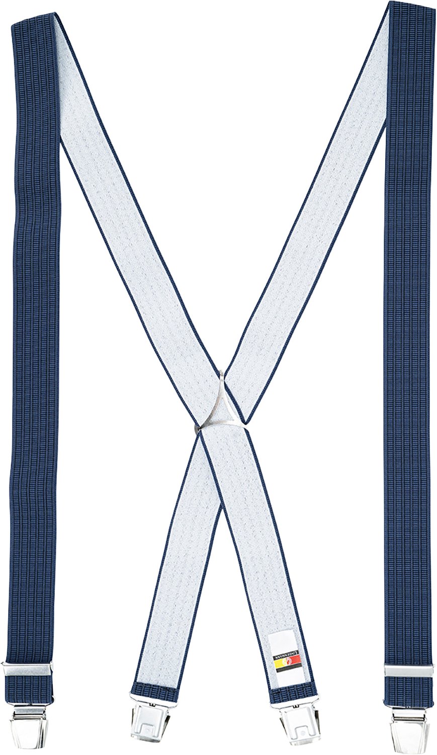 LINDENMANN heren bretels met extra sterke clips X-vorm - blauw dessin