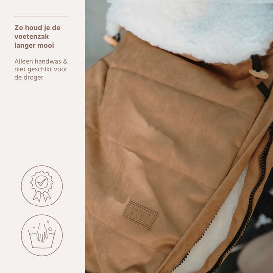 Meyco Baby Merinowol Suedine Voetenzak - Chestnut - 45x130cm — afbeelding 4