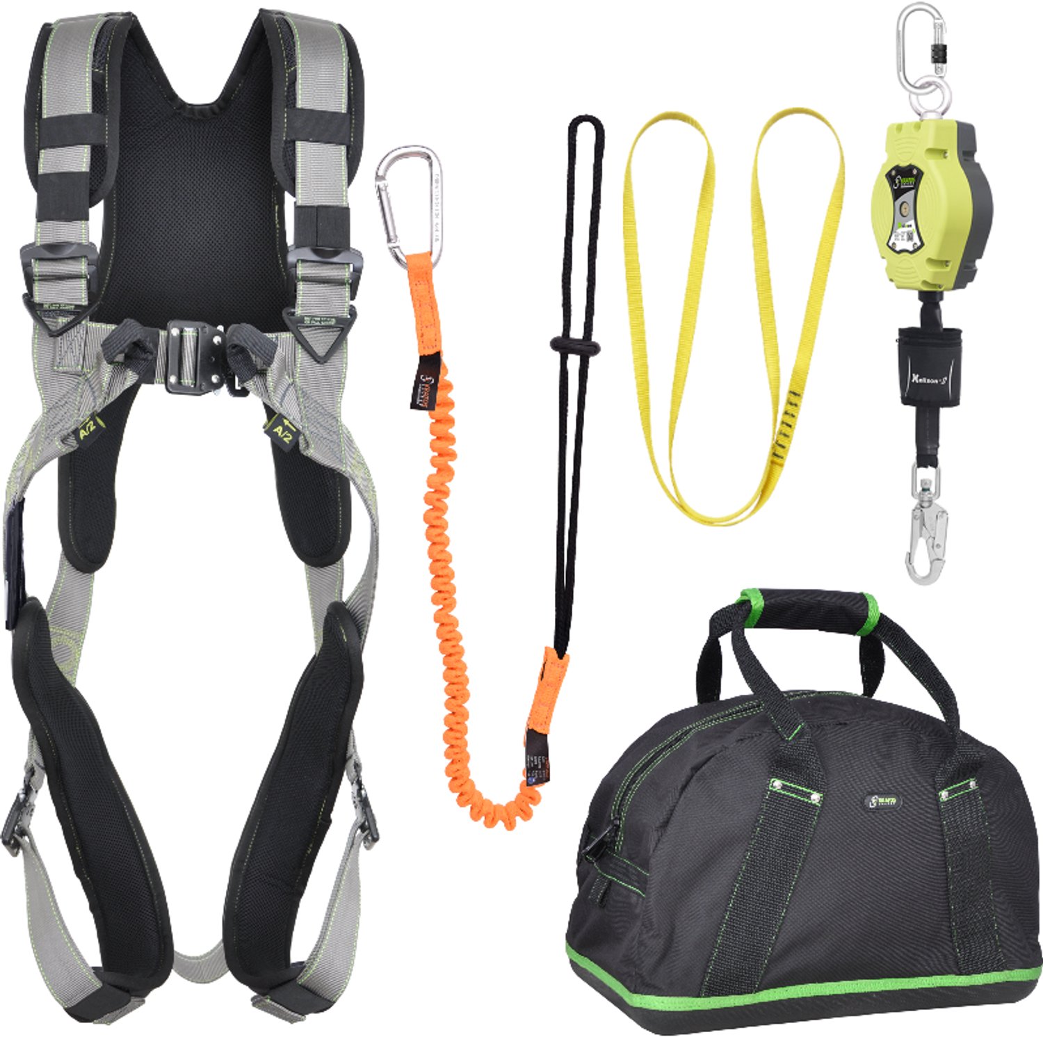 Kratos complete set valbeveiliging comfort - Valstopblok 6m - Ankerstrop 1,20m - Uitrekbare gereedschapslijn - Maat L-XXL