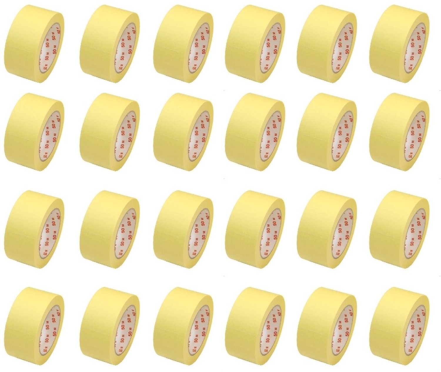 Plakband 50mm x 50m Geel (6-48 rollen)