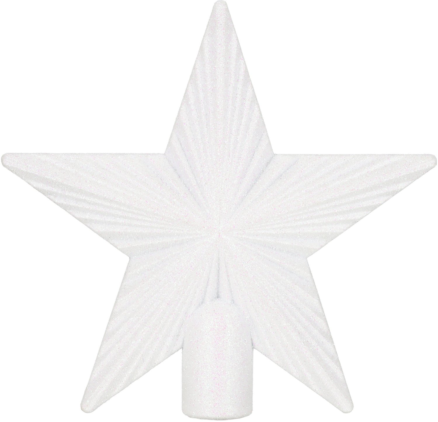 Springos Kerstboom Piek | Ster | 21 cm | Wit | Glitter