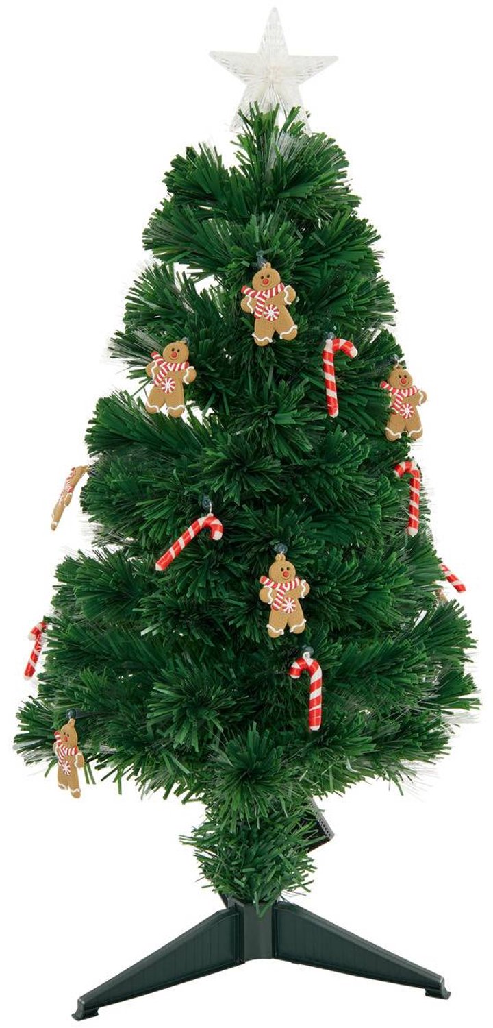 Feeric lights & Christmas Verlichte kerstboom met glasvezel Mannelé, 37 LED's, H90 cm Vert