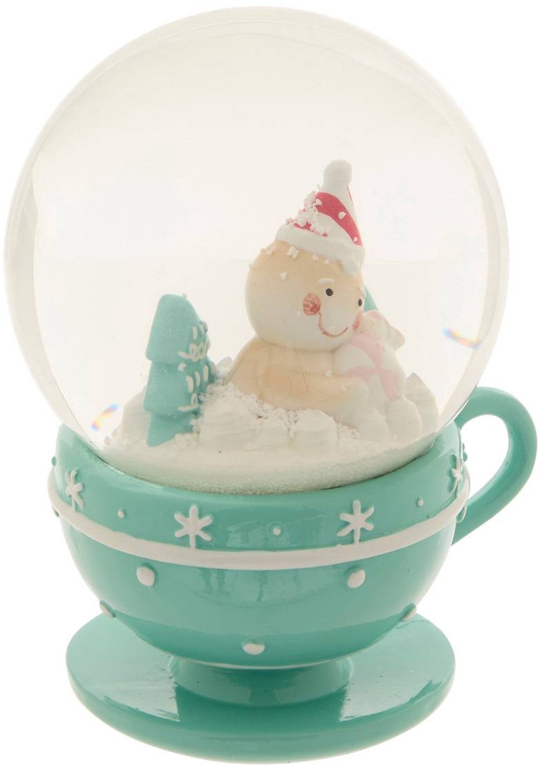 BOULE NEIGE MUG VERT 100MM