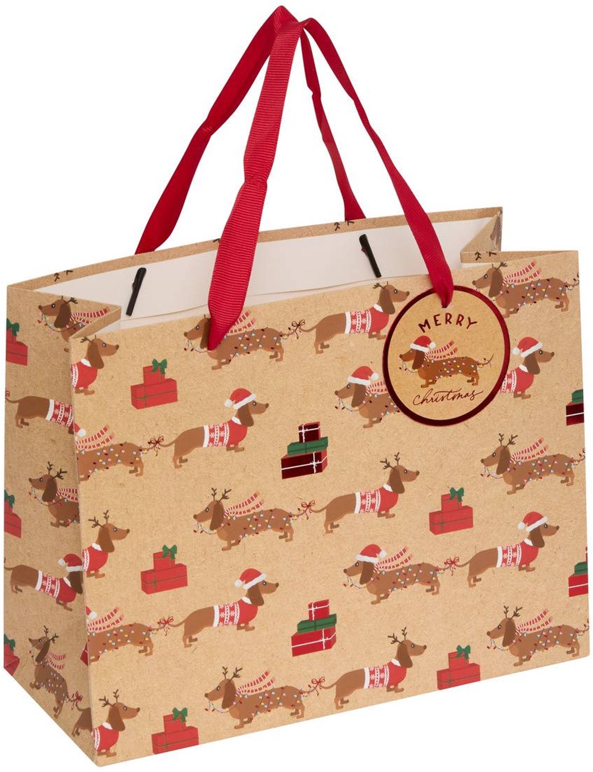 Sac cadeau de Noël motif chien petit modèle