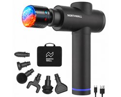Northwall Massage Gun Professioneel Prime inclusief Infrarood & Koude massagekop - Massage Pistool Inclusief Koffer en 7 Opzetstukken - Krachtig en Draadloos Sport en Relax Massage Apparaat - Massageapparaten