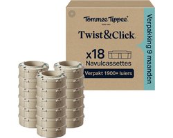 Tommee Tippee Twist&Click origineel luieremmer navullingen - 18 st x 10,5m navulcassettes- kleuren kunnen afwijken
