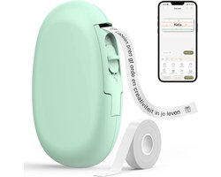 SUPVAN E10 Bluetooth-labelprinter - 1 rol doorlopende etiketten - Groen - Compact voor thuis, kantoor en hobby