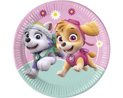 Procos Feestborden Paw Patrol Skye And Everest 23 Cm Roze 8 Stuks