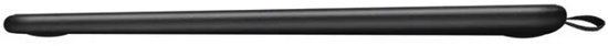 Zijaanzicht van een dunne zwarte Wacom-tablet.