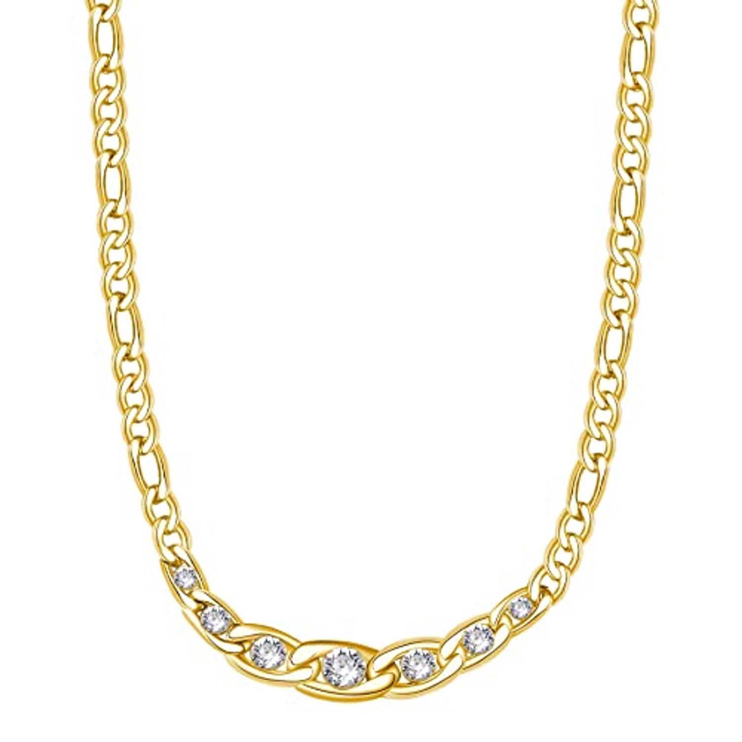 BROSWAY SYMPHONIA BYM98 GOLD-PLATED KETTING MET KRISTALLEN 1 STUK