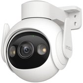 Witte Imou buitenbeveiligingscamera met een ronde lens en geïntegreerde schijnwerpers.