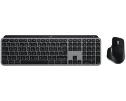 Logitech MX Keys S Combo voor Mac - Toetsenbord, Muis en Polssteun - Draadloos - QWERTY US - ISO - Grijs