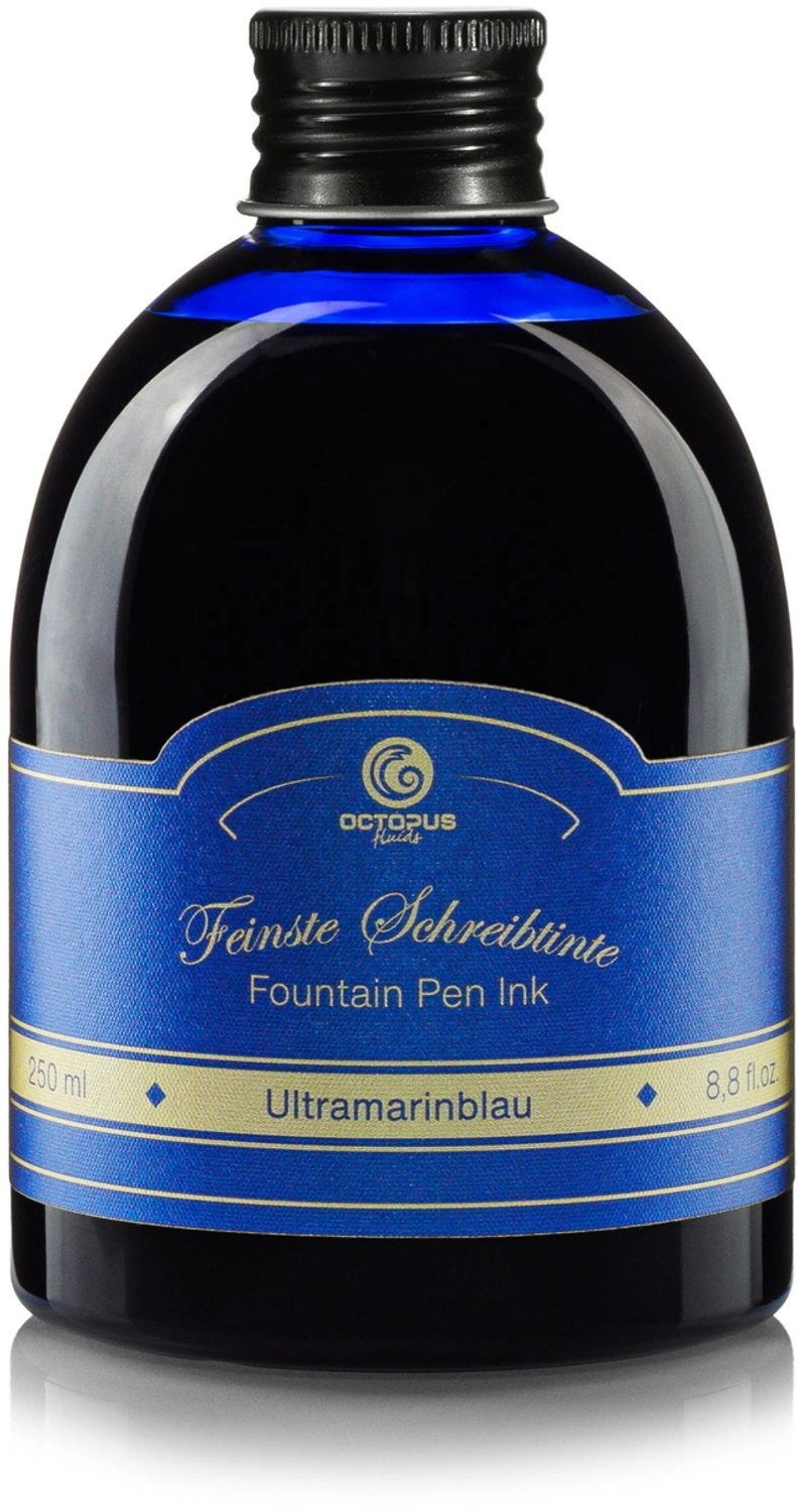 Octopus - Kunstof fles 250 ml - Schrijfinkt - vulinkt - kalligrafie - vulpennen - pennen - Ultramarijn