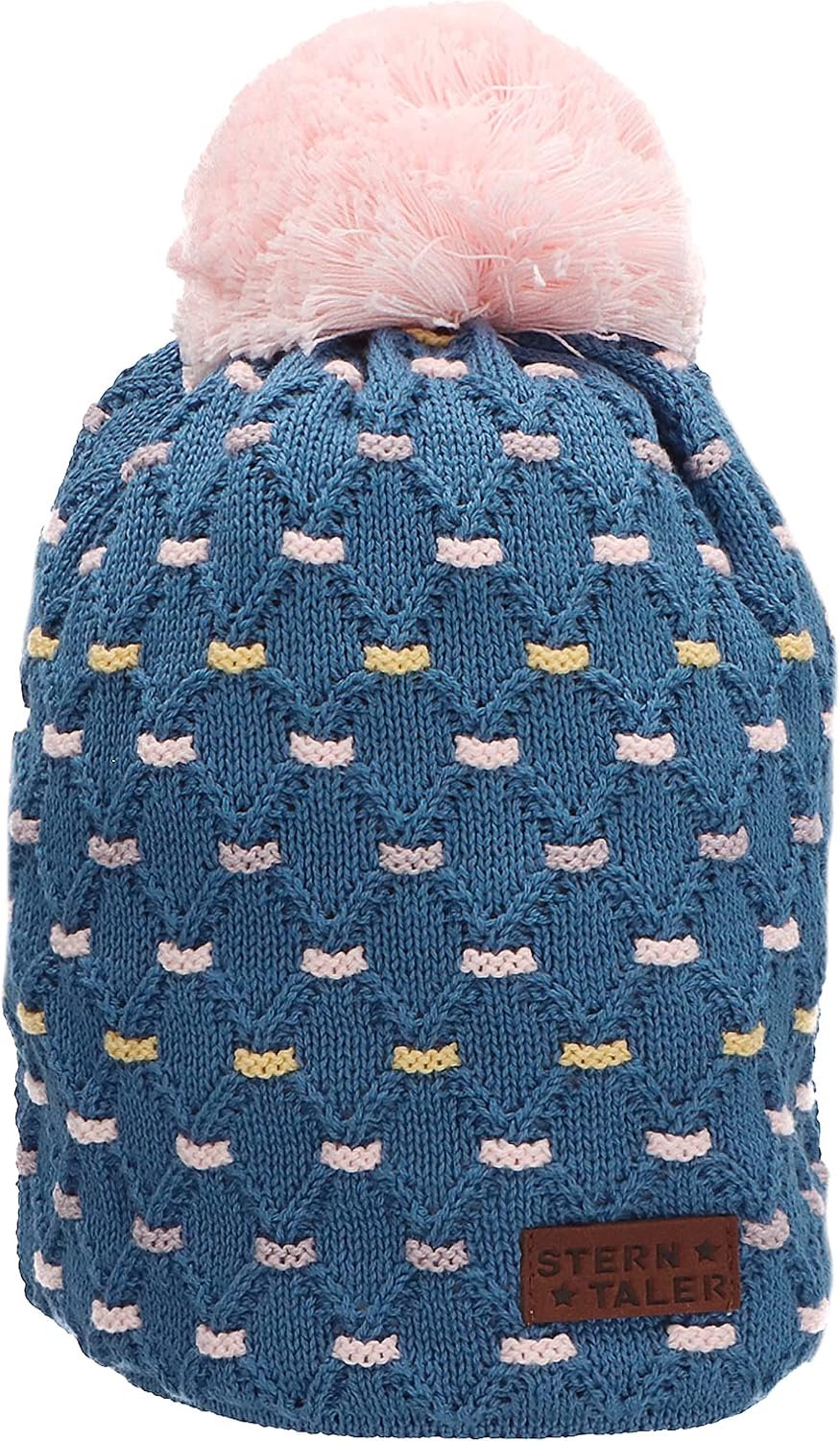 Sterntaler Baby Muts met Pompon - GOTS Katoen - Diamantpatroon