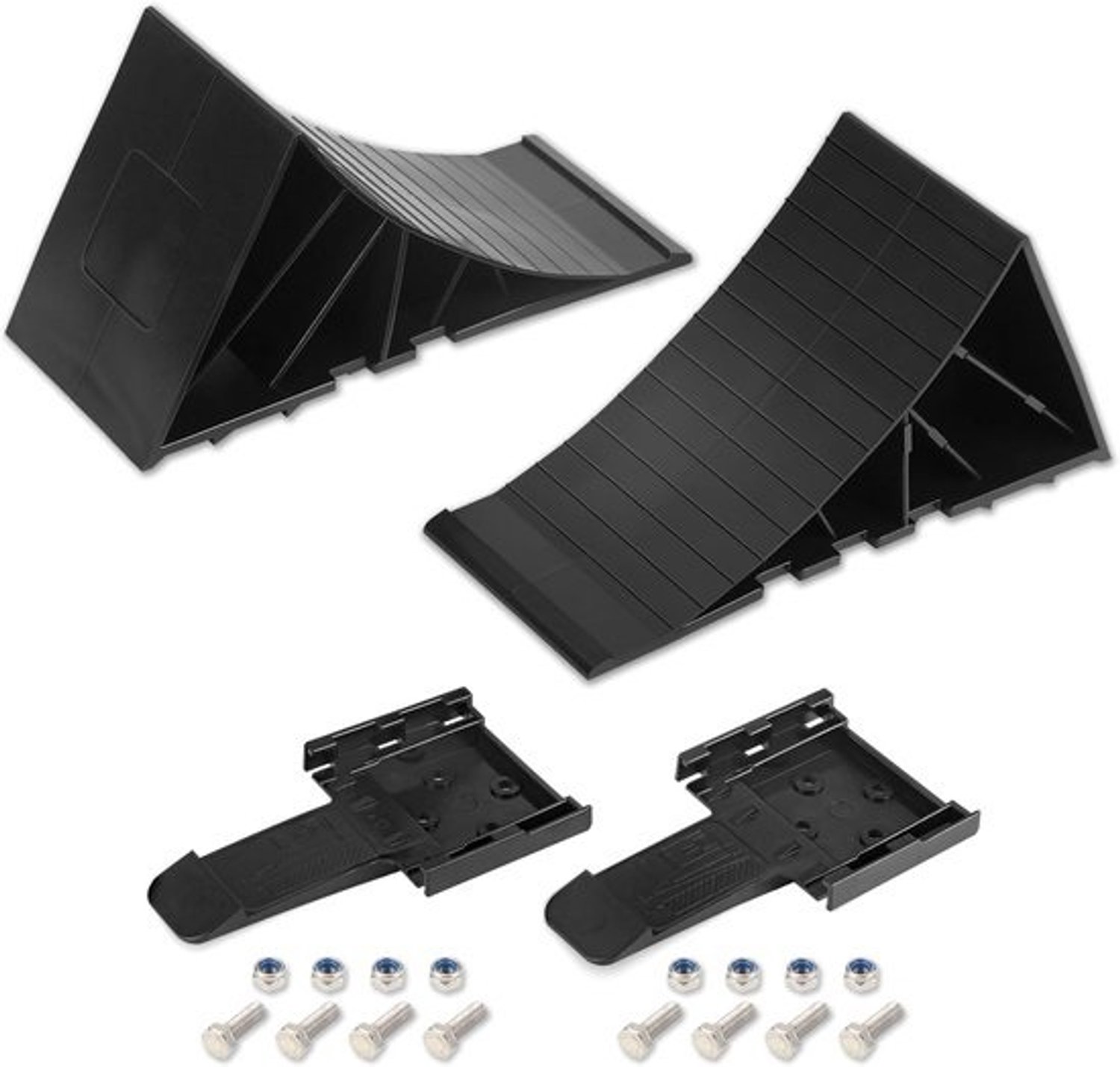 Wielkeggen set - Parkeerhulp - Voertuigen stabiliseren - Hoge belastingscapaciteit - 21cm lengte - Zwart