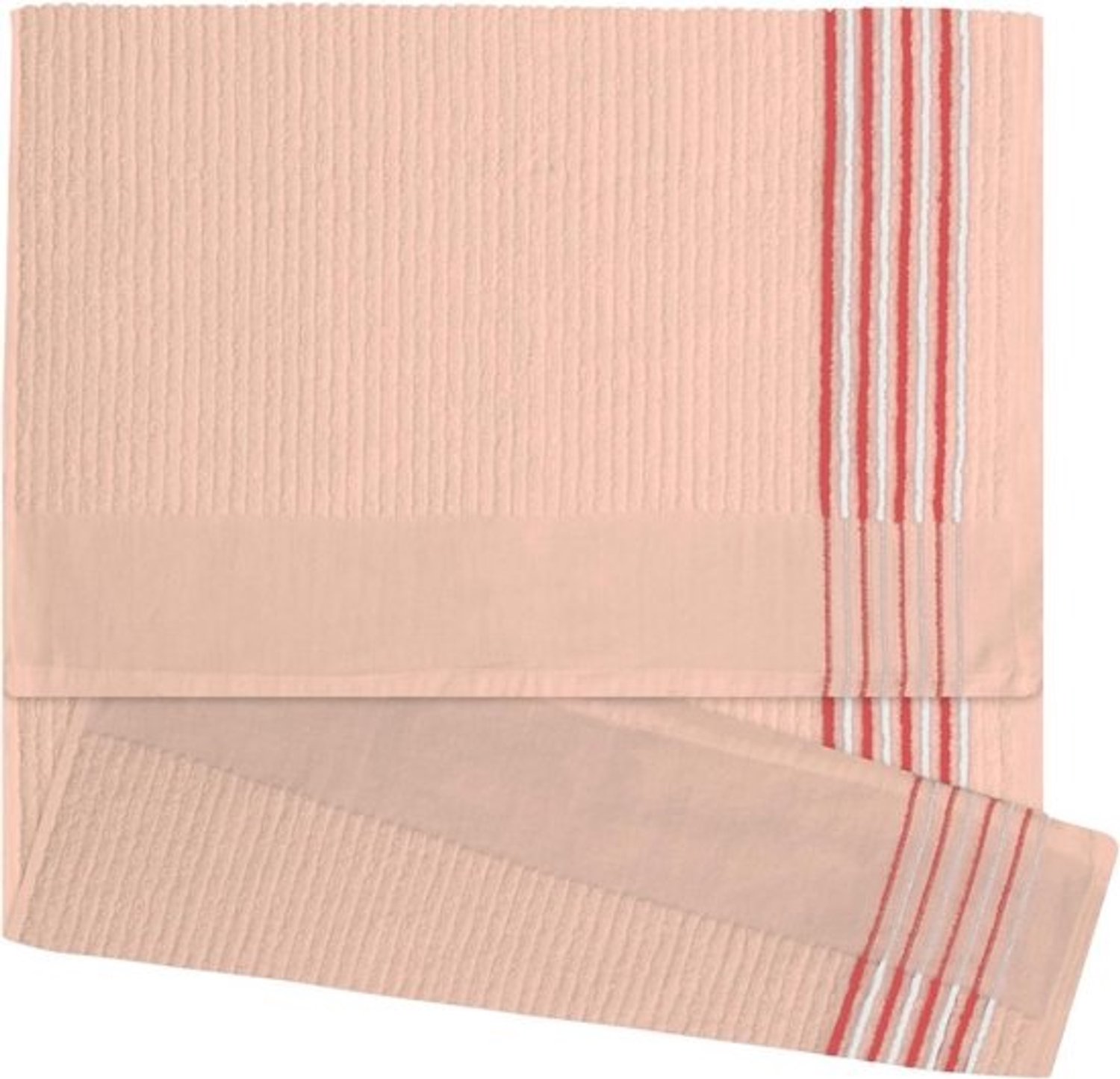 Sporthanddoeken - Grote caddy - Voor sport en outdoor - Absorberend, geribbeld - 56 x 112 cm - Roze-wit gestreept