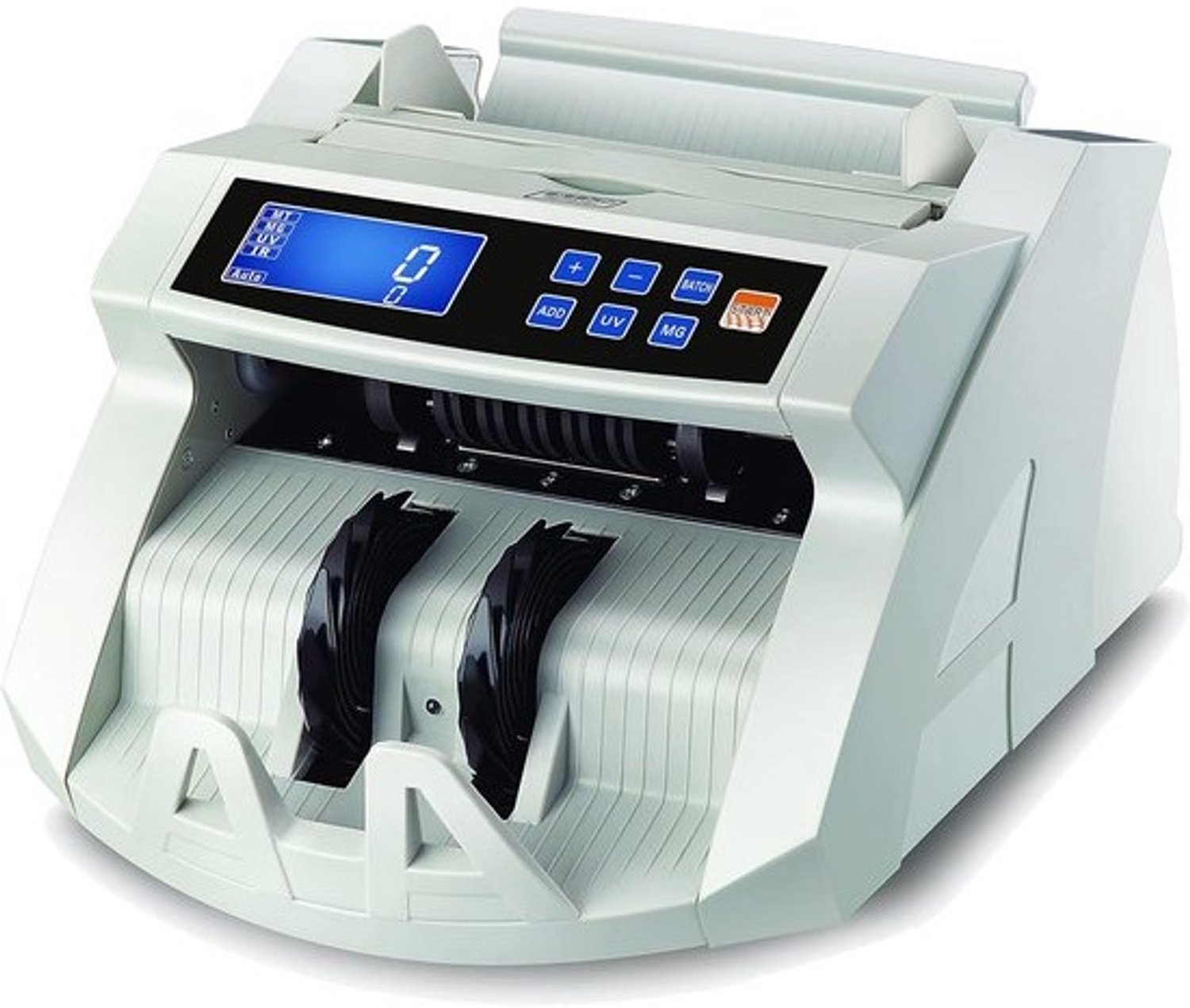 Geldtelmachine - Bankbiljettenteller - Bankbiljetten snel tellen - Valsgelddetectie - 1000 biljetten/min - Wit